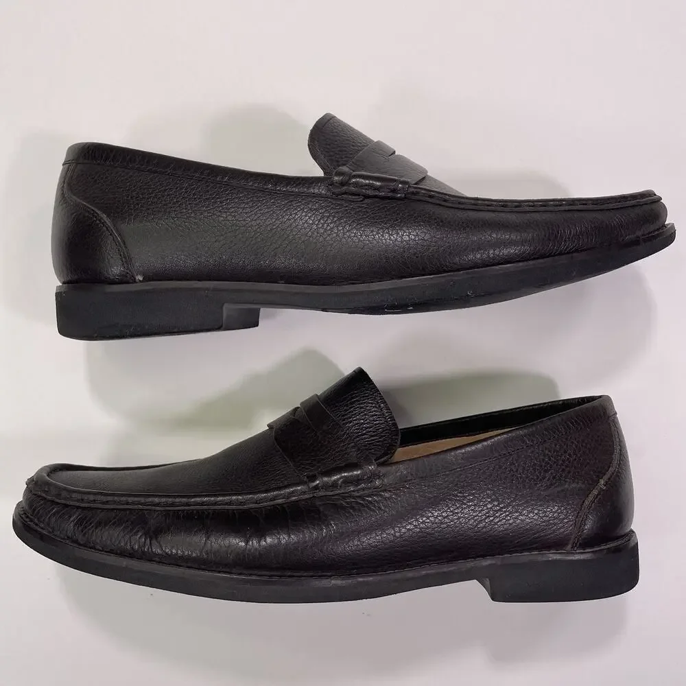 Men’s Peter Millar Crown Hyperlight Leather Brown Penny Loafer Size 10.5M Driver